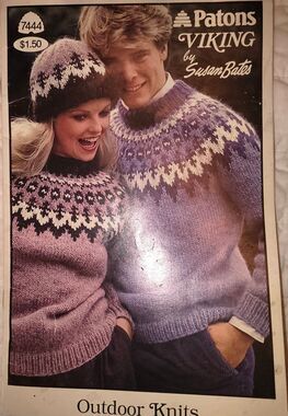 Nordic and Fair Isle sweater hat designs Pattern 7444   Key Details  • Brand/Pub